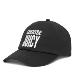 Czapka z daszkiem Juicy Couture. Czarne czapki i kapelusze damskie Juicy Couture, bez wzorów. Za 89.99 zł.