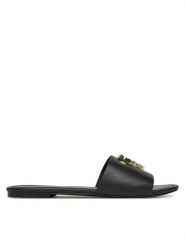 LOVE MOSCHINO Klapki JA28161G0MIA0000 Czarny. Czarne klapki damskie Love Moschino, bez wzorów, ze skóry, bez obcasa. Za 439.99 zł.