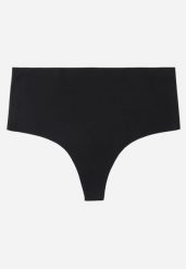 Czarne Majtki Stringi High Waist o Bezszwowym Wykończeniu Oreasa. Czarne stringi damskie Renee, l, bez wzorów. Za 29.99 zł.