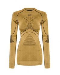 Koszulka damska X-BIONIC RADIACTOR 4.0. Żółte koszulki sportowe damskie X Bionic, l, bez wzorów, z materiału, bez kołnierzyka, bez ramiączek, na fitness i siłownię. Za 739.99 zł.