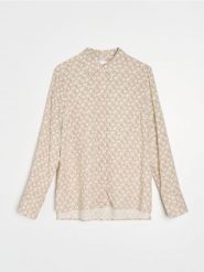 Wzorzysta koszula z wiskozy - Inny. Koszule damskie Sinsay, l, bez wzorów, z wiskozy, bez kołnierzyka, bez ramiączek. Za 29.99 zł.