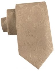 Męski Krawat - Złoto-beżowy z Fakturą Materiału - Alties. Brązowe krawaty i muchy Alties, bez wzorów, z tkaniny, eleganckie. Za 55.00 zł.