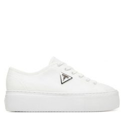 Trampki Guess. Białe trampki i tenisówki damskie Guess, z aplikacjami, bez zapięcia. Za 349.99 zł.