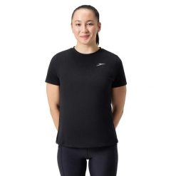 Koszulka Pro Dla Kobiet. Czarne koszulki sportowe damskie Speedo, bez wzorów, bez kołnierzyka, bez ramiączek, trekkingowe. Za 157.99 zł.