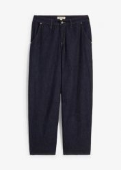 Dżinsy Balloon mid waist, cropped. Niebieskie jeansy damskie bonprix. Za 149.99 zł.