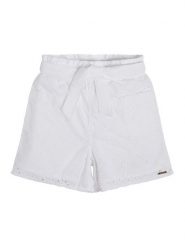 Guess Szorty materiałowe J3GD04 WFGJ0 Biały Relaxed Fit. Białe spodenki dla dziewczynek Guess, z aplikacjami, z bawełny. Za 179.99 zł.