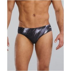 Spodenki pływackie TYR M DE BRIEF CYC. Szare kąpielówki męskie TYR, m, bez wzorów, do pływania. Za 199.99 zł.