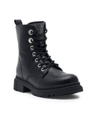 Nelli Blu Trapery CS6171-01 Czarny. Czarne buty zimowe dziewczęce Nelli Blu, bez wzorów, ze skóry, bez zapięcia. Za 149.99 zł.
