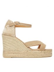 Castañer Espadryle Bruna/8ED/002 025536 Beżowy. Brązowe sandały damskie Castañer, bez wzorów, z materiału, bez obcasa, bez zapięcia. Za 389.99 zł.