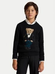 Polo Ralph Lauren Sweter 323B29194001 Czarny Regular Fit. Czarne swetry dla chłopców Polo Ralph Lauren, bez wzorów, z bawełny, bez kołnierzyka, bez kaptura. Za 1,018.99 zł.