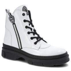 Białe Botki Nessi Damskie Modne Buty Jesienne. Białe kozaki damskie Nessi, z lakierowanej skóry, bez obcasa, na płaskiej podeszwie. Za 309.00 zł.