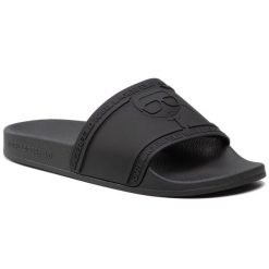 Klapki KARL LAGERFELD. Czarne klapki damskie KARL LAGERFELD, bez wzorów, bez obcasa. Za 239.99 zł.