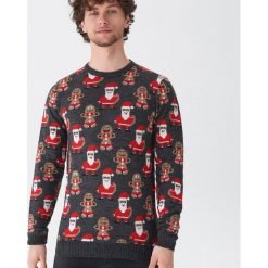Sweter ze świątecznym motywem - Szary. Szare swetry przez głowę męskie House. Za 99.99 zł.