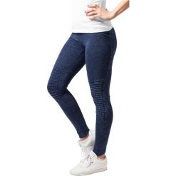 Damskie klasyczne legginsy dżinsowe gt. Niebieskie legginsy sportowe damskie Urban Classics, bez wzorów, z denimu. Za 183.50 zł.