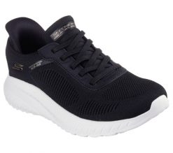 Buty sportowe damskie Skechers Bobs Squad Chaos C. Czarne obuwie sportowe damskie Skechers, bez wzorów, z materiału. Za 390.00 zł.