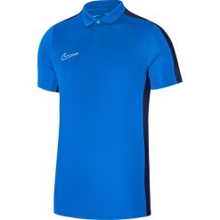 Koszulka treningowa męska Nike DF Academy 23 SS Polo. Niebieskie koszulki polo męskie Nike, m, bez wzorów, sportowe, bez ramiączek. Za 192.76 zł.