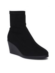 Jenny Fairy Botki WYL3209-1 Czarny. Czarne botki damskie Jenny Fairy, z materiału, bez obcasa, na koturnie, bez zapięcia. Za 159.99 zł.