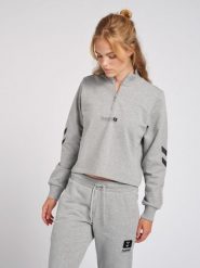 Bluza damska Hummel hmlLGC nikka. Szare bluzy sportowe damskie Hummel, l, bez wzorów, z bawełny, bez kaptura, na fitness i siłownię. Za 164.62 zł.