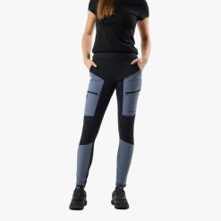 Spodnie outdoor Wędrówki Damska Swedemount Trondheim Trekking Tights wodoodporne. Czarne spodnie sportowe damskie SWEDEMOUNT, bez wzorów, z tkaniny, outdoorowe. Za 329.99 zł.