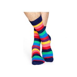 Skarpetki Happy Socks - Stripes (STR01-6001). Szare skarpety męskie Happy Socks, z bawełny. Za 34.90 zł.