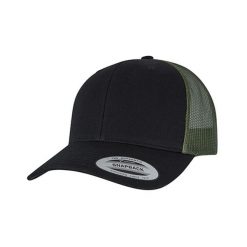 Dwukolorowa Czapka Trucker Retro. Czarne czapki i kapelusze damskie FLEXFIT, bez wzorów, retro. Za 58.99 zł.