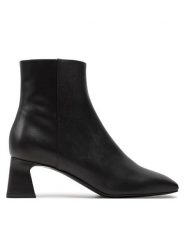 Pollini Botki SA21045C1LTD0000 Czarny. Czarne botki damskie Pollini, ze skóry, bez obcasa, na słupku, bez zapięcia. Za 1,609.00 zł.