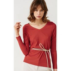 Simple - Bluzka. Szare bluzki damskie marki Simple, z dzianiny, casualowe. W wyprzedaży za 159.90 zł.