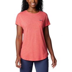 Koszulka damska Columbia Cades Cape Tee z krótkim rękawem. Czerwone t-shirty damskie Columbia, l, bez wzorów, z bawełny, bez kołnierzyka. Za 183.00 zł.