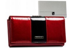 Portfel skórzany Cavaldi [DH] H24-FO-3-SH9 czerwony. Czerwone portfele damskie 4U Cavaldi, bez wzorów, z lakierowanej skóry. Za 72.99 zł.