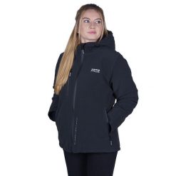 Kurtka WINTER+ 10000mm PROS SPORT model 706. Czarne kurtki damskie Pros, na jesień, z aplikacjami, z materiału, bez kaptura, trekkingowe. Za 649.99 zł.