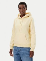 Tommy Jeans Bluza Flag DW0DW19958 Beżowy Regular Fit. Brązowe bluzy damskie Tommy Jeans, s, bez wzorów, z bawełny, bez kaptura. Za 219.99 zł.