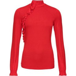 Shirt bonprix czerwony. Czerwone bluzki damskie bonprix, bez wzorów, z dzianiny, bez kołnierzyka, bez ramiączek. Za 23.99 zł.