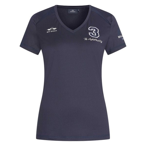 Koszulka damska HV Polo Favouritas Tech. Niebieskie koszulki sportowe damskie HV POLO, bez wzorów, bez kołnierzyka, bez ramiączek. Za 251.50 zł.