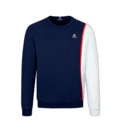 Bluza z dekoltem Le Coq Sportif Saison 1 N°1. Białe bluzy męskie le coq sportif, xs, z aplikacjami, z bawełny, bez kaptura, na fitness i siłownię. Za 297.30 zł.