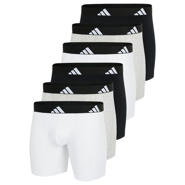Bokserki Active Flex Cotton 6 pak. Szare bokserki męskie Adidas, z bawełny, bez zapięcia, na fitness i siłownię. Za 320.00 zł.