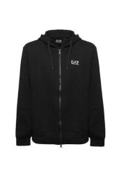 Bluza z kapturem sportowa męska EA7 Emporio Armani dresowa czarna. Czarne bluzy męskie EA7, m, bez wzorów, z dresówki, z kapturem. Za 379.00 zł.