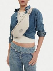 Guess Jeans Torebka CWBEO-GUESS-B-017-09 Écru. Białe torebki do ręki damskie Guess Jeans, z aplikacjami, z jeansu, bez dodatków. Za 99.99 zł.