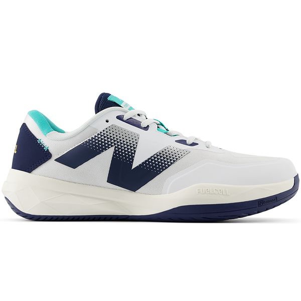 Buty męskie New Balance MCH796D4 – białe. Białe buty sportowe męskie New Balance, z gumy, bez zapięcia, na fitness i siłownię. Za 299.99 zł.
