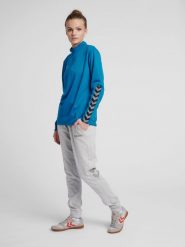 Bluza do piłki nożnej damska Hummel demi-zip hml AUTHENTIC. Niebieskie bluzy damskie Hummel, xl, bez wzorów, z materiału, bez kaptura, na fitness i siłownię. Za 209.00 zł.