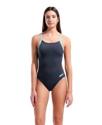 Damski kostium kąpielowy 1-częściowy Arena Lace Solid. Czarne kostiumy jednoczęściowe damskie Arena, bez wzorów, z materiału, eleganckie, na fitness i siłownię. Za 220.50 zł.