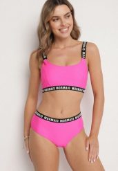 Różowe Bikini Sportowa Góra i Majtki Typu Figi z Napisami Nevianea. Czerwone bikini damskie Born2be, bez wzorów. Za 59.99 zł.