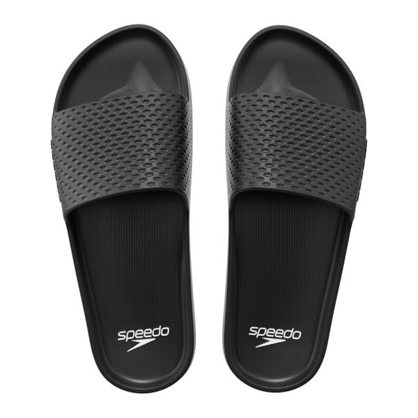 Klapki basenowe antypoślizgowe damskie Speedo Slide Entry. Czarne klapki damskie Speedo, bez wzorów, sportowe, bez obcasa. Za 58.99 zł.