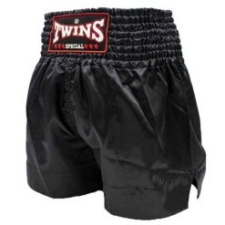 Spodenki do boksu tajskiego Twins Special Tte001. Czarne szorty męskie TWINS, m, bez wzorów, z satyny. Za 302.00 zł.