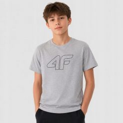 T-SHIRT CHŁOPIĘCY 4F DZIECIĘCY SPORTOWY BAWEŁNIANY. Niebieskie t-shirty dla chłopców 4f, bez wzorów, z bawełny, bez ramiączek. Za 39.99 zł.