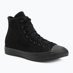 Trampki Converse Chuck Taylor All Star Hi Suede Faux Fur. Czarne trampki i tenisówki damskie Converse, bez wzorów, retro, bez zapięcia. Za 259.99 zł.
