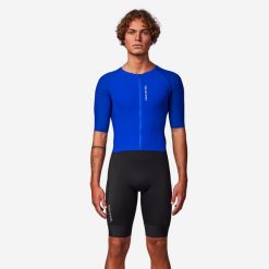 Kombinezon triathlonowy męski Trifonction RCR-X na długi dystans. Czarne buty sportowe męskie VAN RYSEL, z materiału, bez zapięcia, do biegania. Za 399.99 zł.