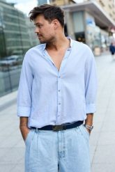 Pasek męski skórzany klamra automatyczna granatowy Beltimore A46 : Kolory - granatowy, Rozmiar pasków - r.95-110 cm. Niebieskie paski damskie bez wzorów, ze skóry, wizytowe. Za 64.99 zł.