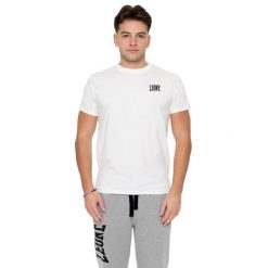 Koszulka oddychający oddychający z bawełna na trening. Białe buty sportowe męskie LEONE 1947 APPAREL, z bawełny, bez zapięcia, na fitness i siłownię. W wyprzedaży za 73.68 zł.