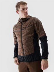 4F Kurtka puchowa trekkingowa z wypełnieniem Primaloft Black Insulation Eco męska - brązowa XXL. Brązowe kurtki męskie 4f, l, bez wzorów, z dzianiny, klasyczne, bez kaptura. W wyprzedaży za 199.99 zł.