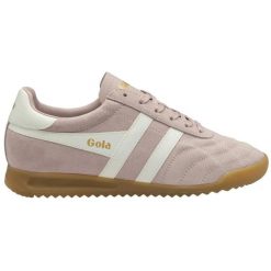 Damskie zamszowe buty sportowe Gola Stadium. Białe obuwie sportowe damskie Gola, bez wzorów, z gumy, do piłki nożnej. Za 470.00 zł.